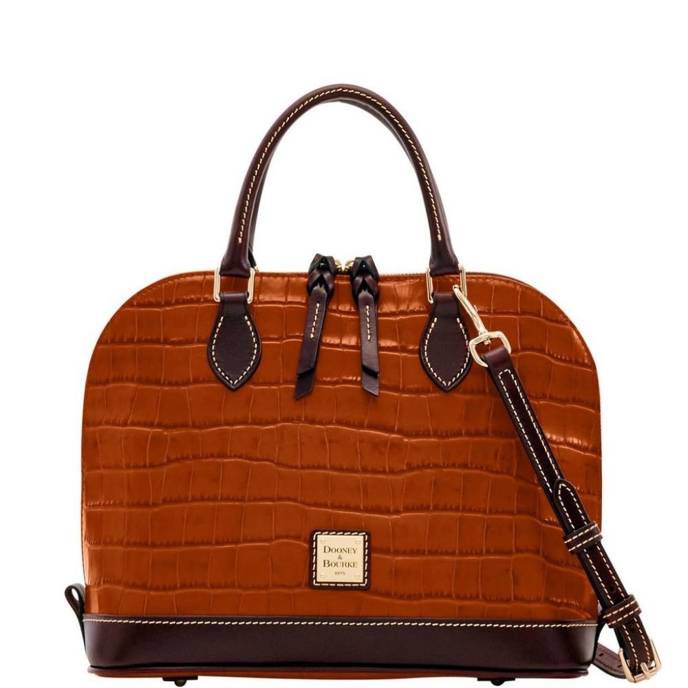 ✨NEW✨Dooney & Bourke OAKDALE ZIP ZIP Satchel - COGNAC - Picture 13 of 16